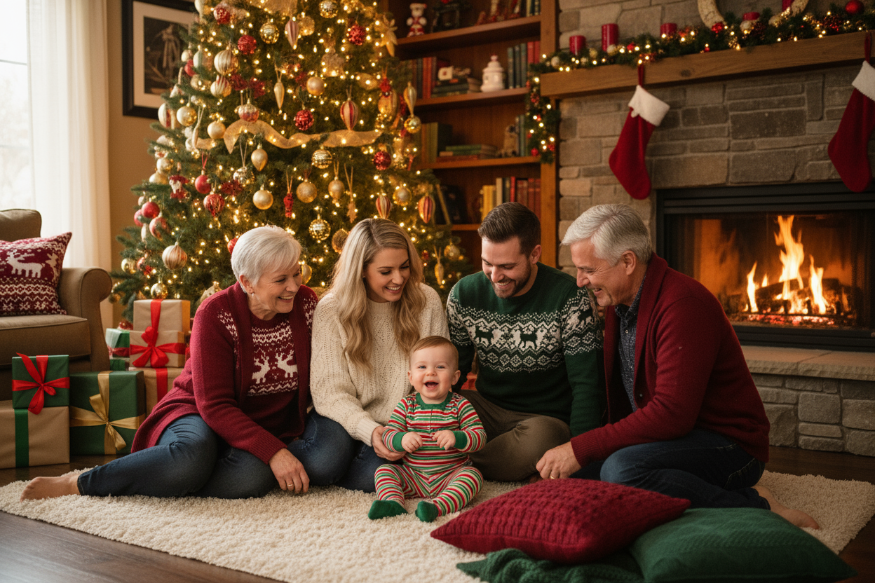 baby family christmas warm